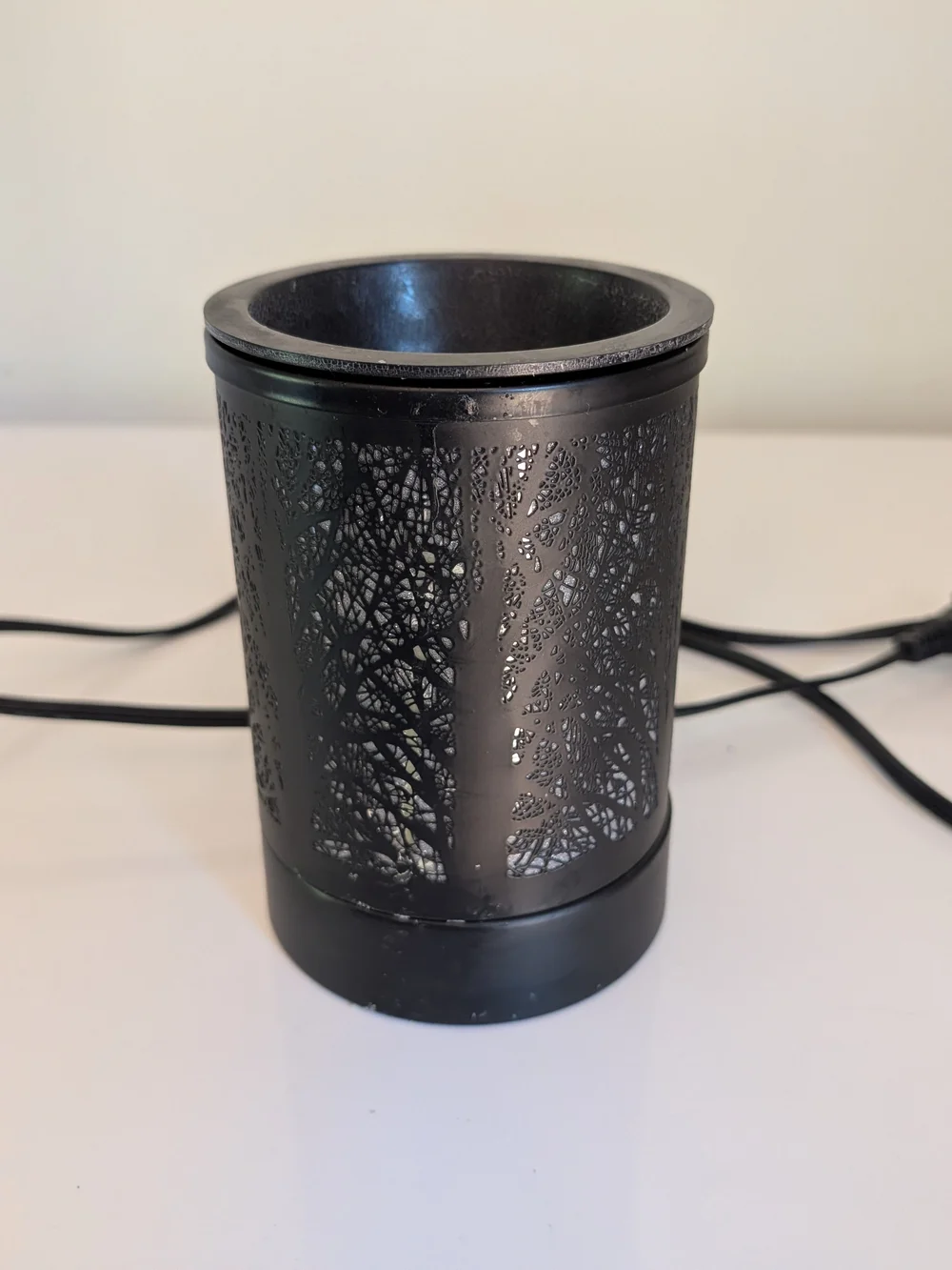 Black Wax Melt Warmer, Forest Scene, 7 Color LED